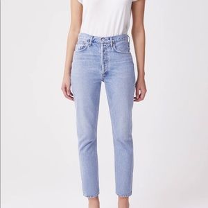 Agolde Riley High Rise Straight Leg Crop Jean in Dimension